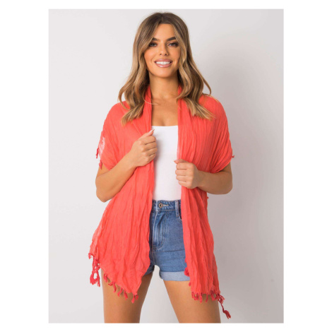 Women's coral scarf with fringe