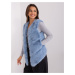 Blue Asymmetrical Fur Vest