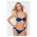 Trendyol Navy Blue Balcony Bikini Top