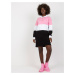 Black-pink simple basic dress with collar RUE PARIS