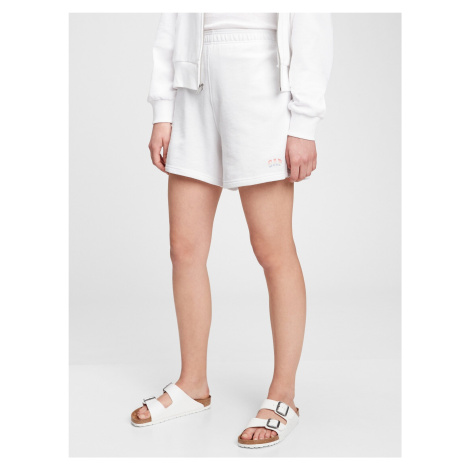 Bílé dámské kraťasy GAP Logo high rise boyfriend shorts