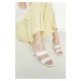Trendyol Women's White Flat-Toe Slippers