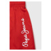 Detské plavkové šortky Pepe Jeans červená farba, s potlačou