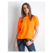 Oranžové tričko s krátkym rukávom a odhaleným ramenom