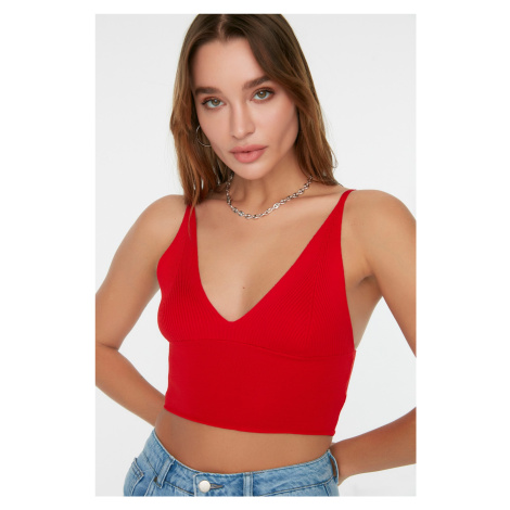 Trendyol Red Super Crop Knitwear Blouse