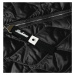 Dlhá čierna prešívaná bunda s opaskom (7257)