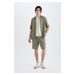 DEFACTO Relax Fit Linen Blend Bermuda Shorts