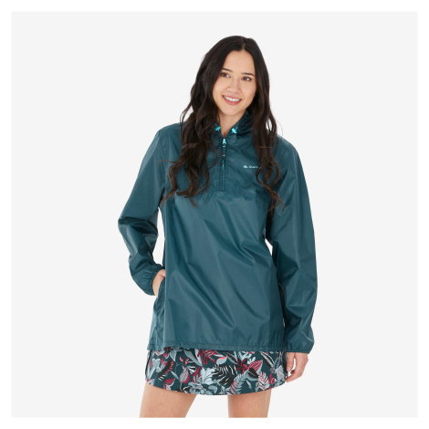 Dámska turistická bunda Raincut vodoodpudivá 1/2 zips modrá