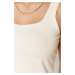 Trendyol Ecru Square Collar Fitted/Flexible Knitted Undershirt