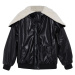 Trendyol Black Oversize Pattern Hooded Plush Detailed Quilted Puffer Coat