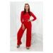 Cotton ensemble ribbed blouse + red trousers