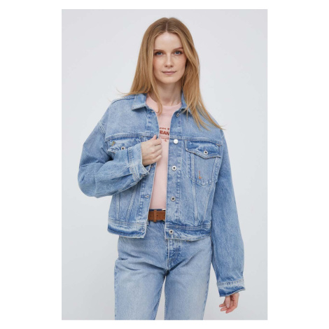 Rifľová bunda Pepe Jeans Turner Rainbow dámska, prechodná, oversize
