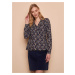 Dark blue patterned blouse Tranquillo - Women