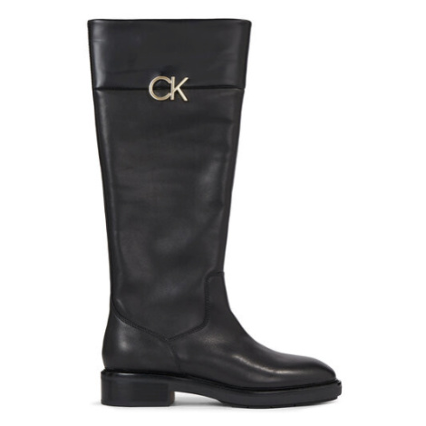 Calvin Klein Čižmy Rubber Sole Knee Boot W/Hw HW0HW01689 Čierna