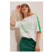 Trend Alaçatı Stili Women's White Crewneck Digital Printed Two Threads Oversized Unisex T-Shirt