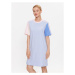 Adidas Každodenné šaty Essentials 3-Stripes Single Jersey Boyfriend Tee Dress IC1460 Modrá Loose
