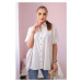 Cotton shirt with short sleeves beige color