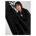 Lady's black smooth scarf with fringe