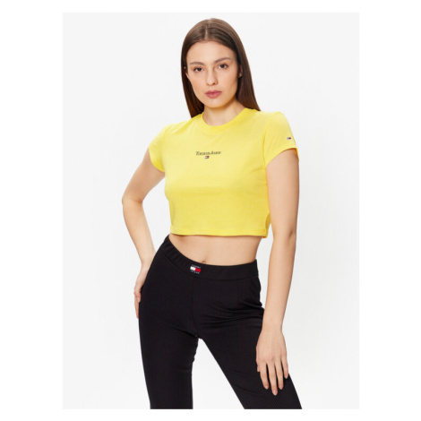 Tommy Jeans Tričko Essential Logo DW0DW15444 Žltá Cropped Fit Tommy Hilfiger