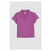 DEFACTO Girl Slim Fit Ribbed Camisole Short Sleeve Polo T-Shirt