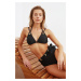 Trendyol Black Tie and Eyelet Detailed Bikini Top