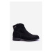 Women's Suede Boots with flat heels black Liana