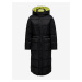 Čierny dámsky prešívaný zimný kabát s kapucňou ONLY Puk