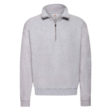 Grey Men's Sweatshirt Zip Neck Sweat Fruit of the Loom