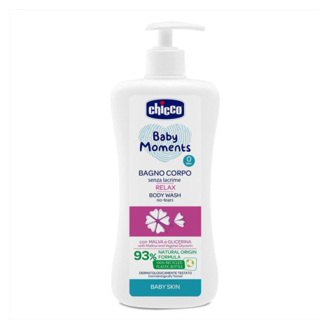 CHICCO Šampón na telo s dávkovačom Baby Moments Relax 93% prírodných zložiek 500 ml