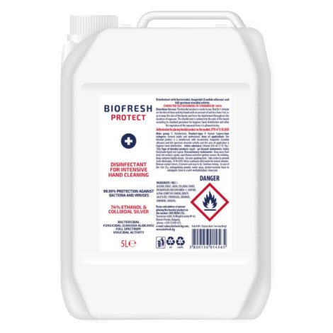 Čistiaci Dezinfekčný Antibakteriálny roztok na ruky 74% etanol Biofresh 5 l