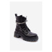 Fashionable working class shoes with chain black Solesso