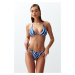 Trendyol Animal Patterned Regular Bikini Bottom with Accessories