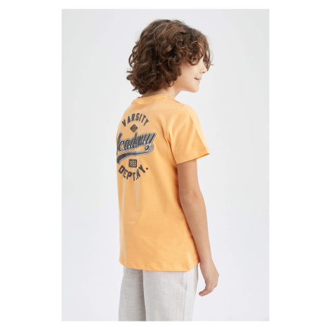 DEFACTO Boy's Crew Neck Printed Back Short Sleeve T-Shirt