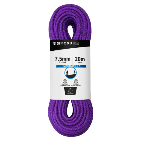 Skialpinistické polovičné lano Rando Dry 7,5 mm x 20 m fialové