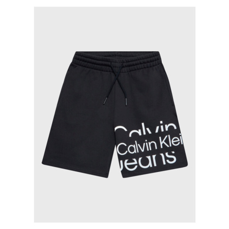 Calvin Klein Jeans Športové kraťasy Logo IB0IB01607 Čierna Regular Fit