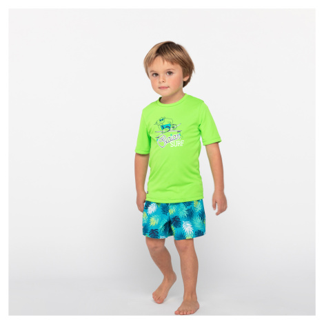 Chlapčenské plážové šortky 100 Shadow zelené OLAIAN