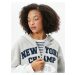 Koton Hooded Zippered Crop Sweatshirt College Embroidery Detailed Color Block