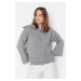 Trendyol Grey Wide Fit sveter s mäkkou textúrou Basic Pletený