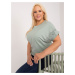 Pistachio cotton blouse plus size