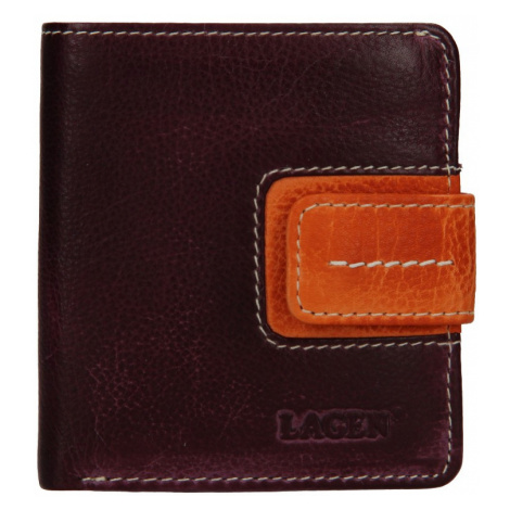 Dámska kožená peňaženka Lagen Celesta - fialovo-oranžová