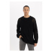 DEFACTO Regular Fit Crew Neck Crochet Hole Knitwear Sweatshirt