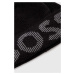 Čiapka s prímesou vlny BOSS čierna farba, z tenkej pleteniny