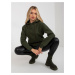 Khaki basic sweatshirt RUE PARIS kangaroo for women