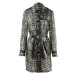 Kabát s leo vzorom Alba Moda Prírodná biela/Čierna