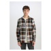 DEFACTO Regular Fit Regular Cut Plaid Lumberjack Flannel Long Sleeve Shirt