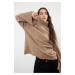 Trendyol Mink Soft Texture Turtleneck Wide Pattern Knitwear Sweater