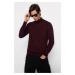 Trendyol Claret Red Slim Fit Wool Half Turtleneck Basic Knitwear Sweater