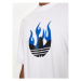 Adidas Tričko Flames Logo IS2944 Biela Loose Fit