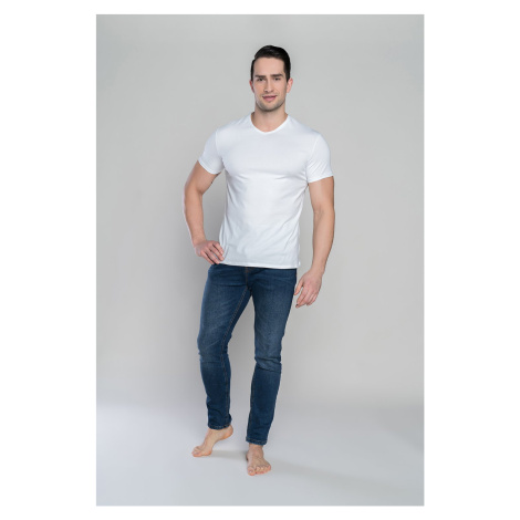 Ikar V-neck Short Sleeve T-Shirt - White Italian Fashion