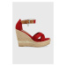 Sandále U.S. Polo Assn. dámske, červená farba, na kline